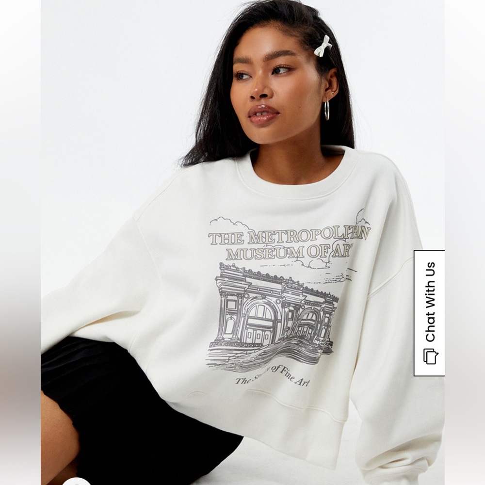 The MET Women's White Crew Neck Sweatshirt PACSUN
